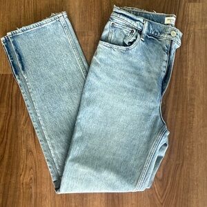 Abercrombie & Fitch Light Blue High Rise Jeans with Split Hem